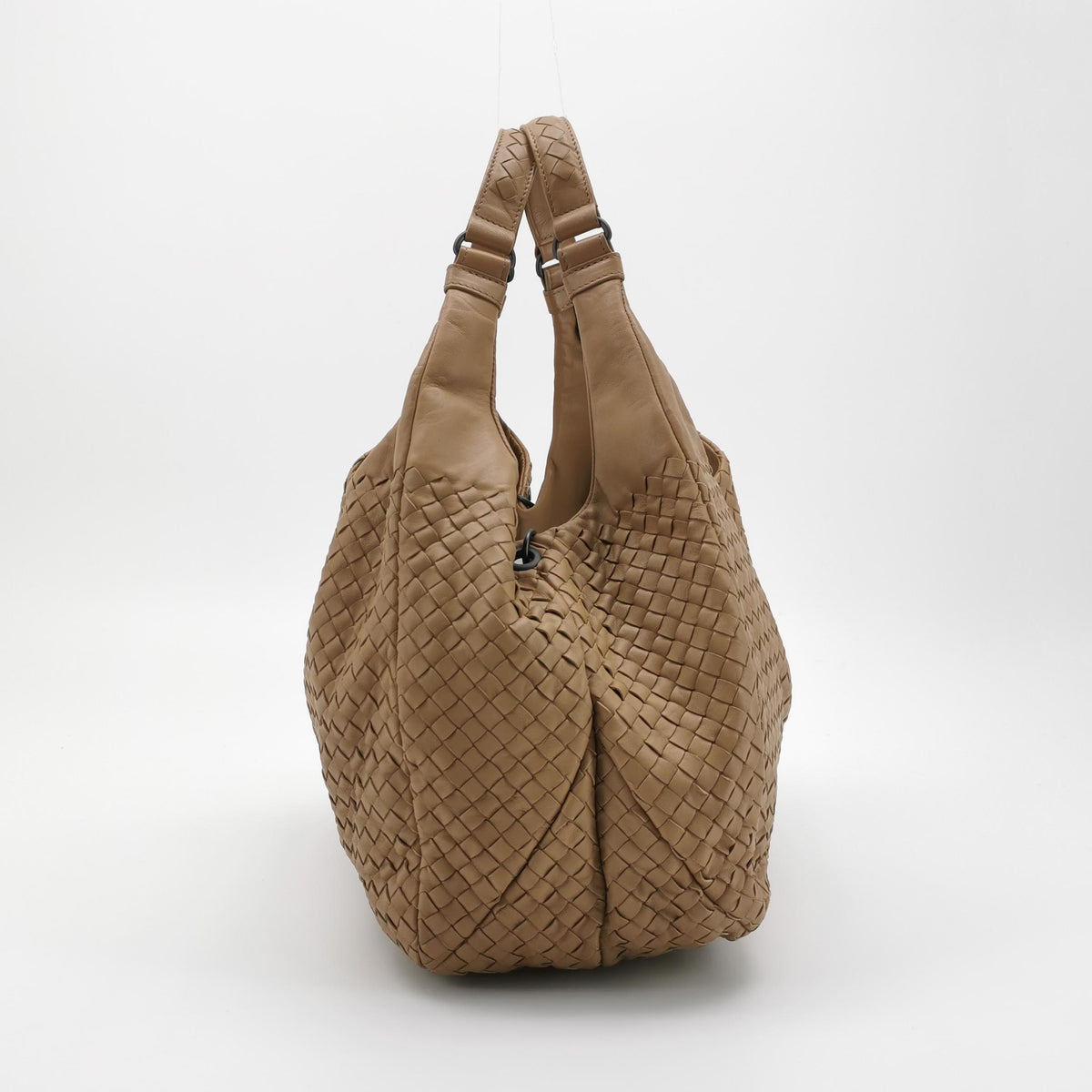 Bottega Veneta Campana Shoulder Bag Beige
