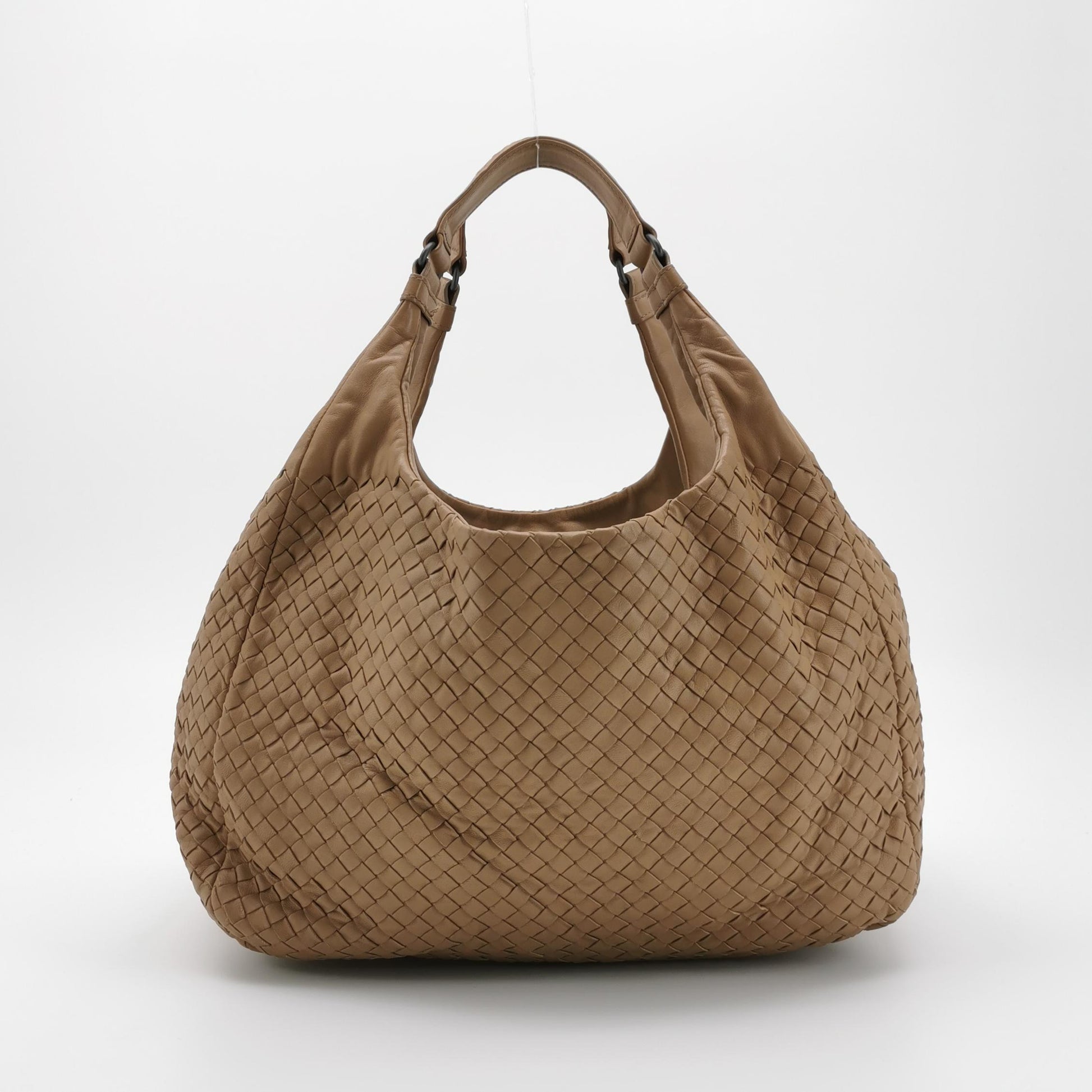 Bottega Veneta Campana Shoulder Bag Beige