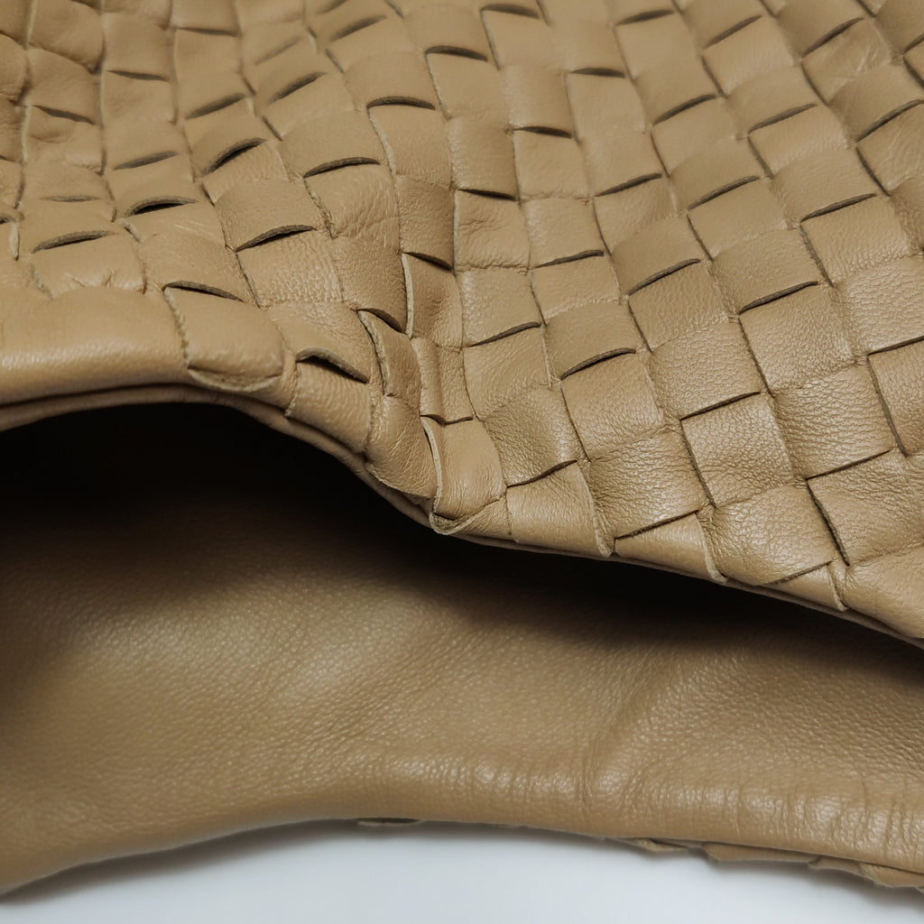 Bottega Veneta Campana Shoulder Bag Beige