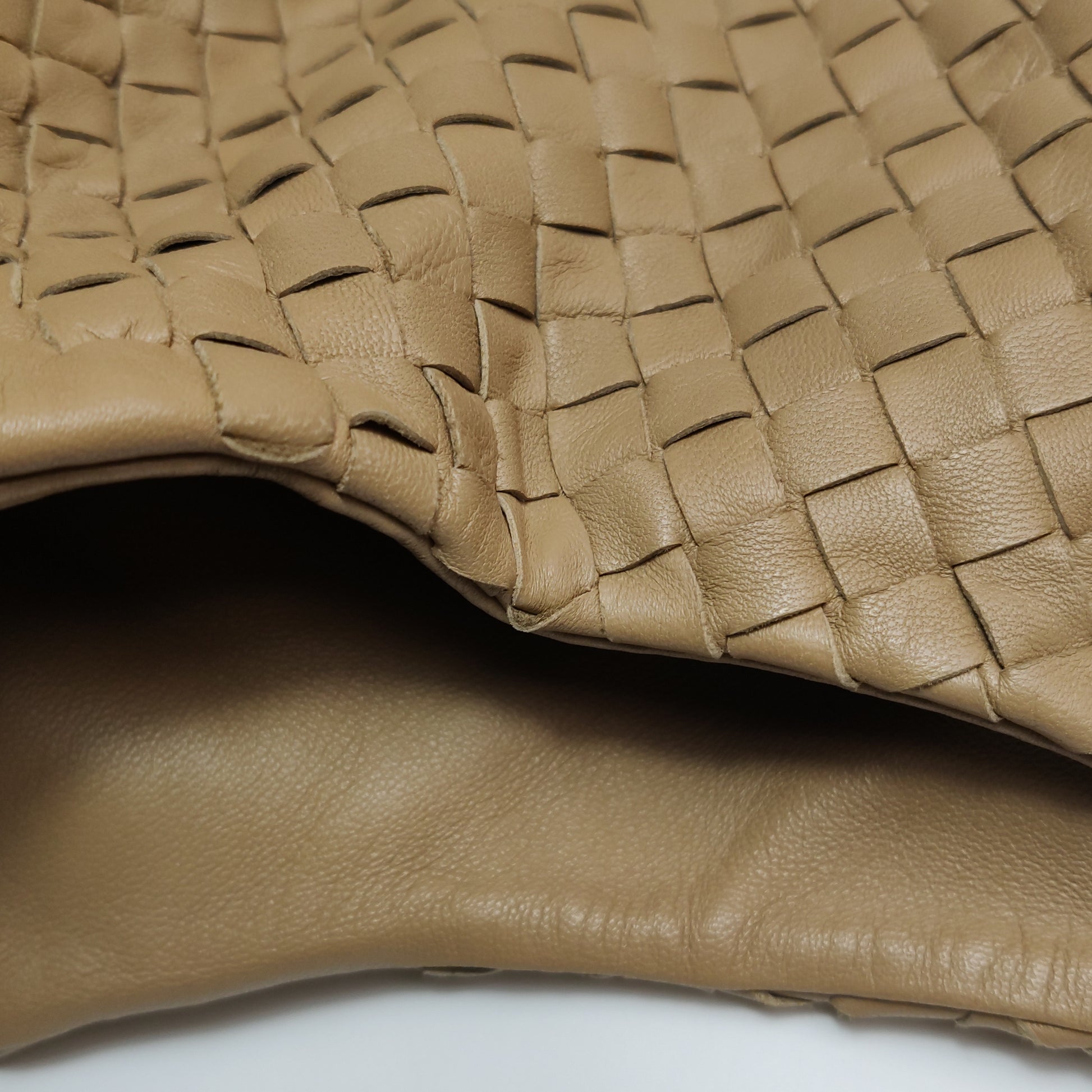 Bottega Veneta Campana Shoulder Bag Beige