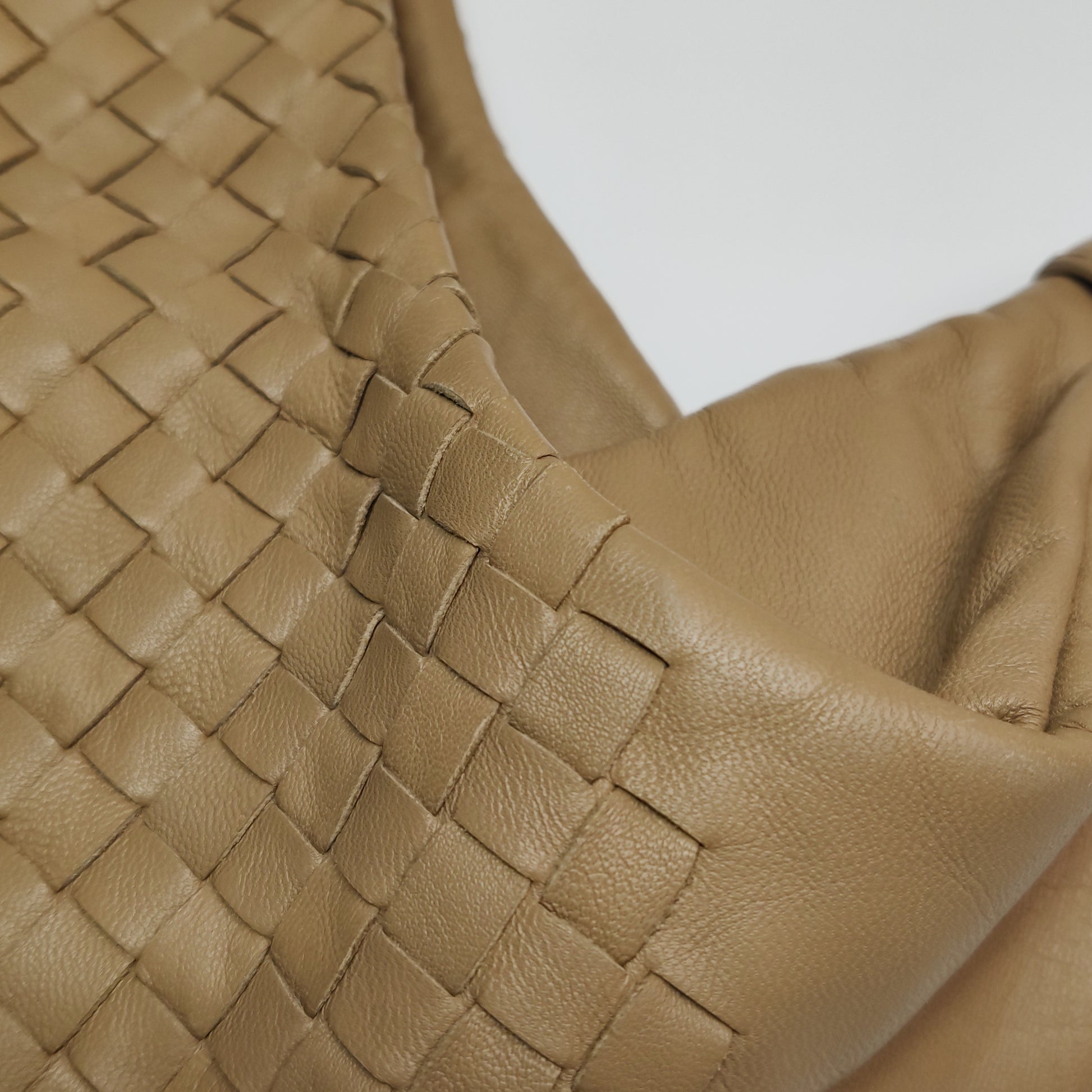 Bottega Veneta Campana Shoulder Bag Beige
