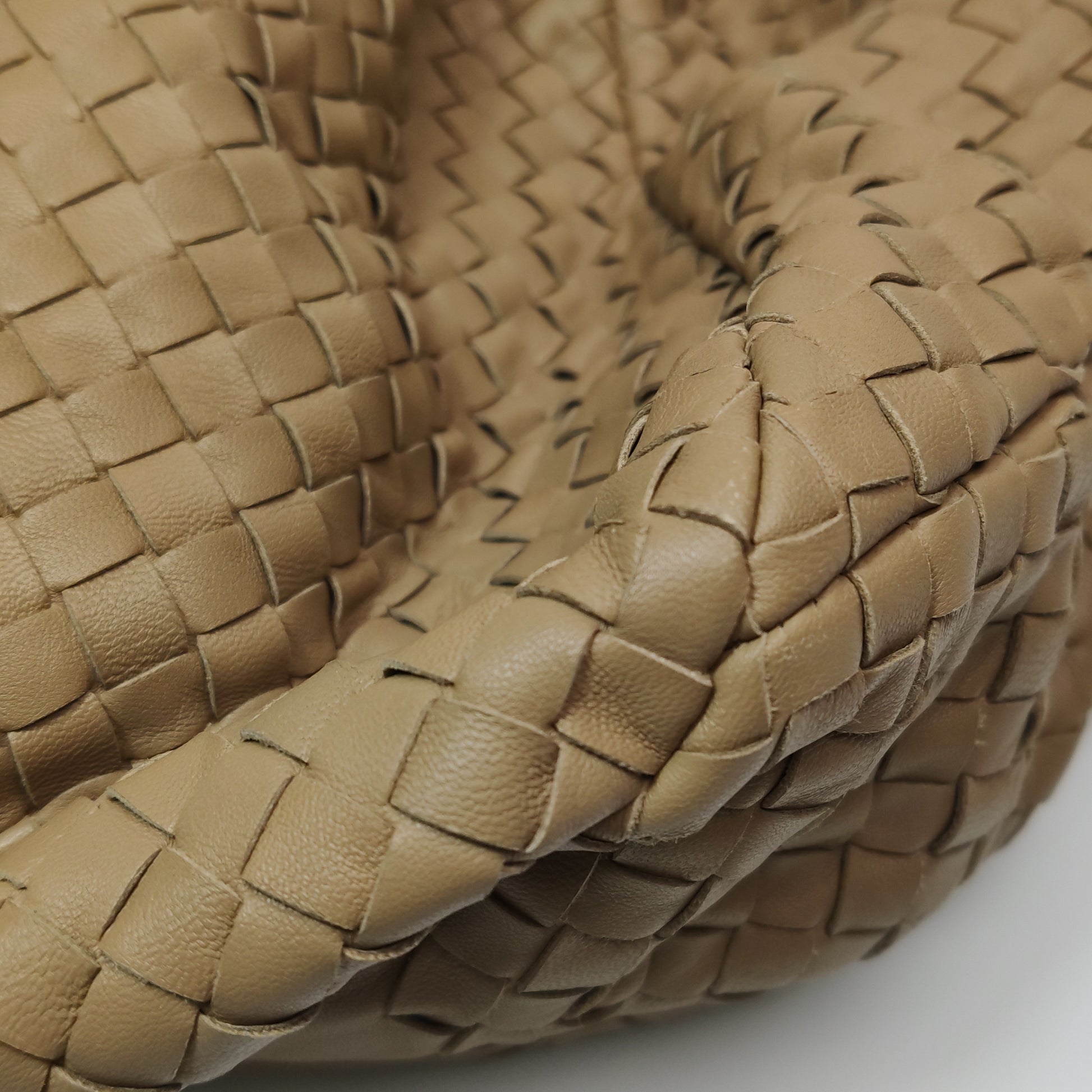 Bottega Veneta Campana Shoulder Bag Beige