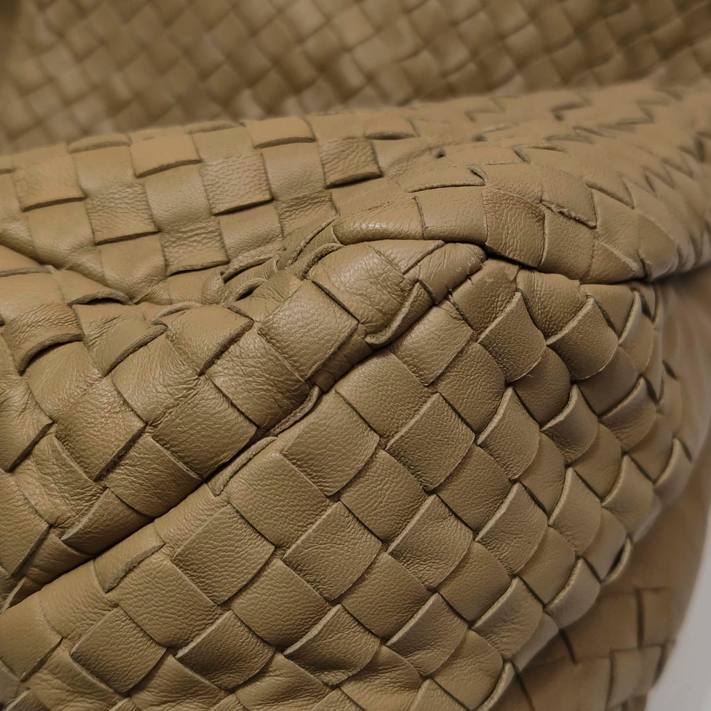 Bottega Veneta Campana Shoulder Bag Beige