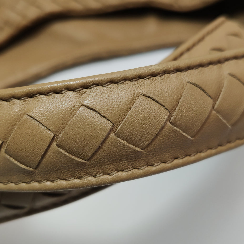 Bottega Veneta Campana Shoulder Bag Beige