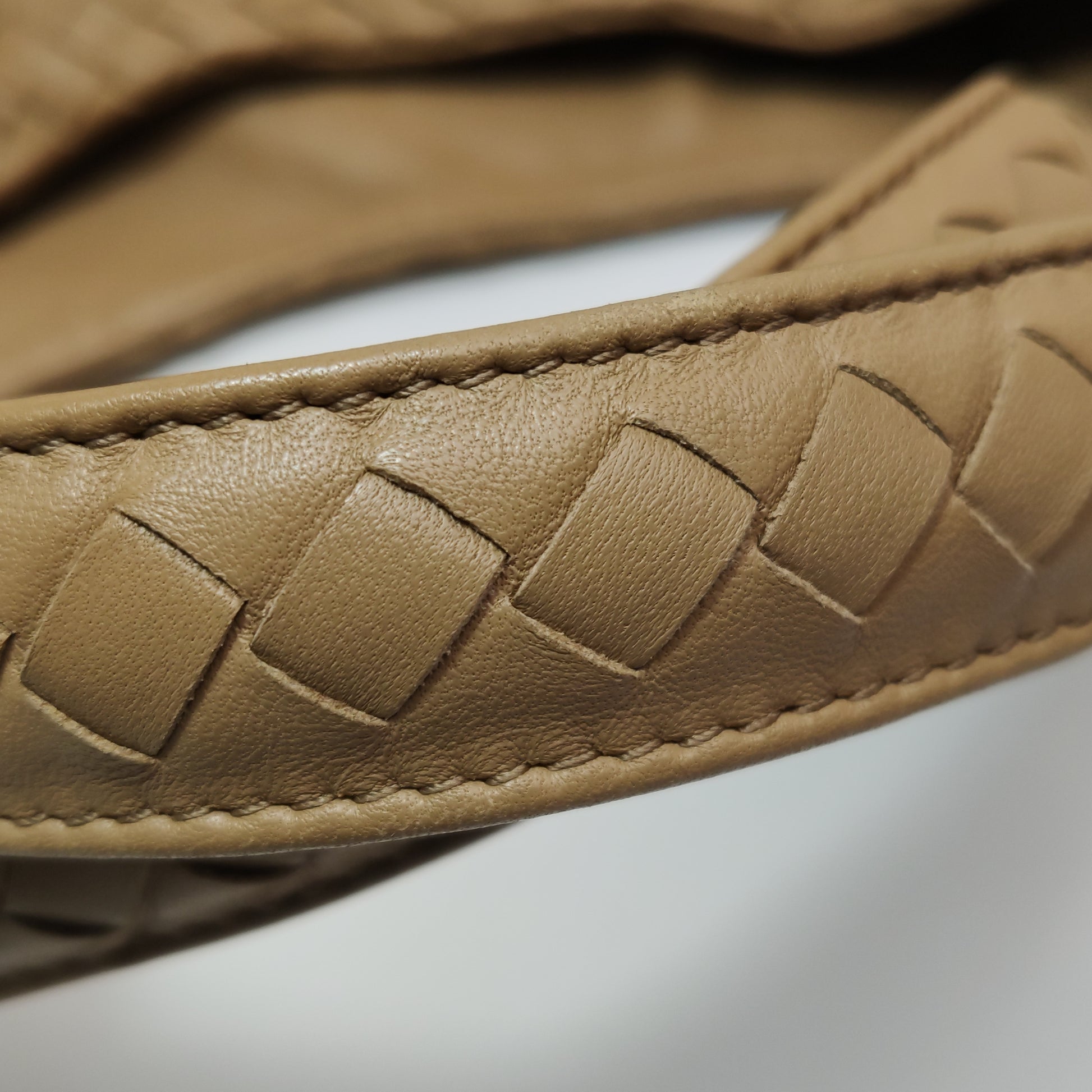 Bottega Veneta Campana Shoulder Bag Beige