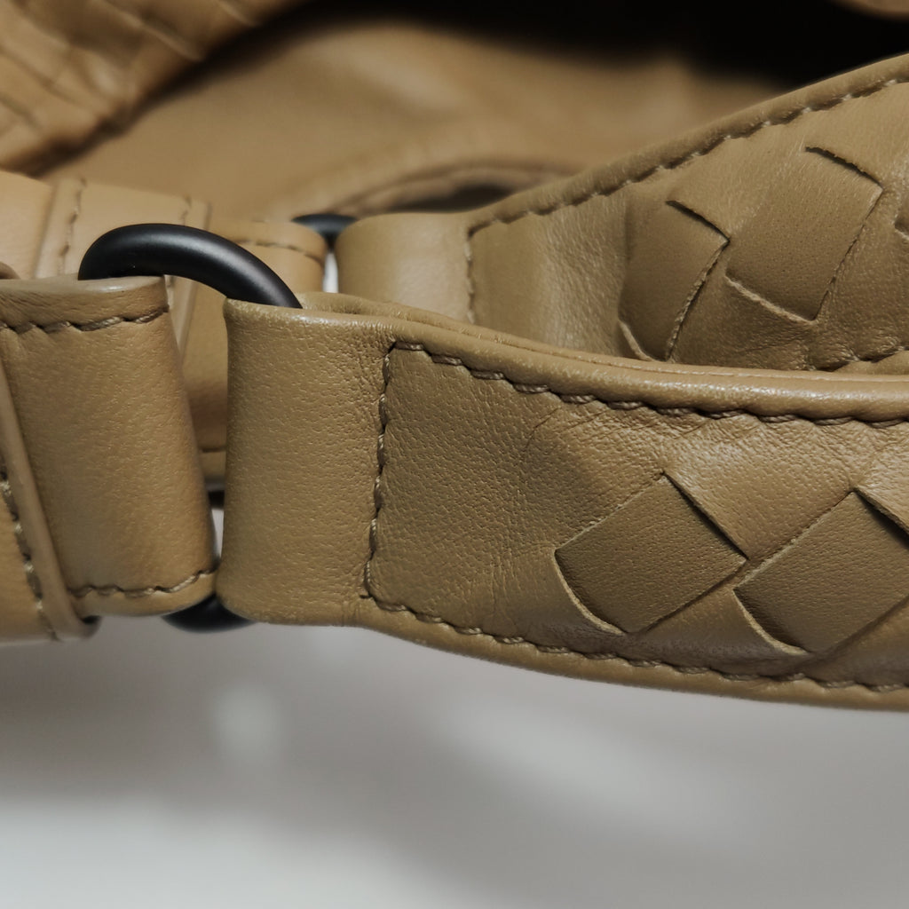 Bottega Veneta Campana Shoulder Bag Beige