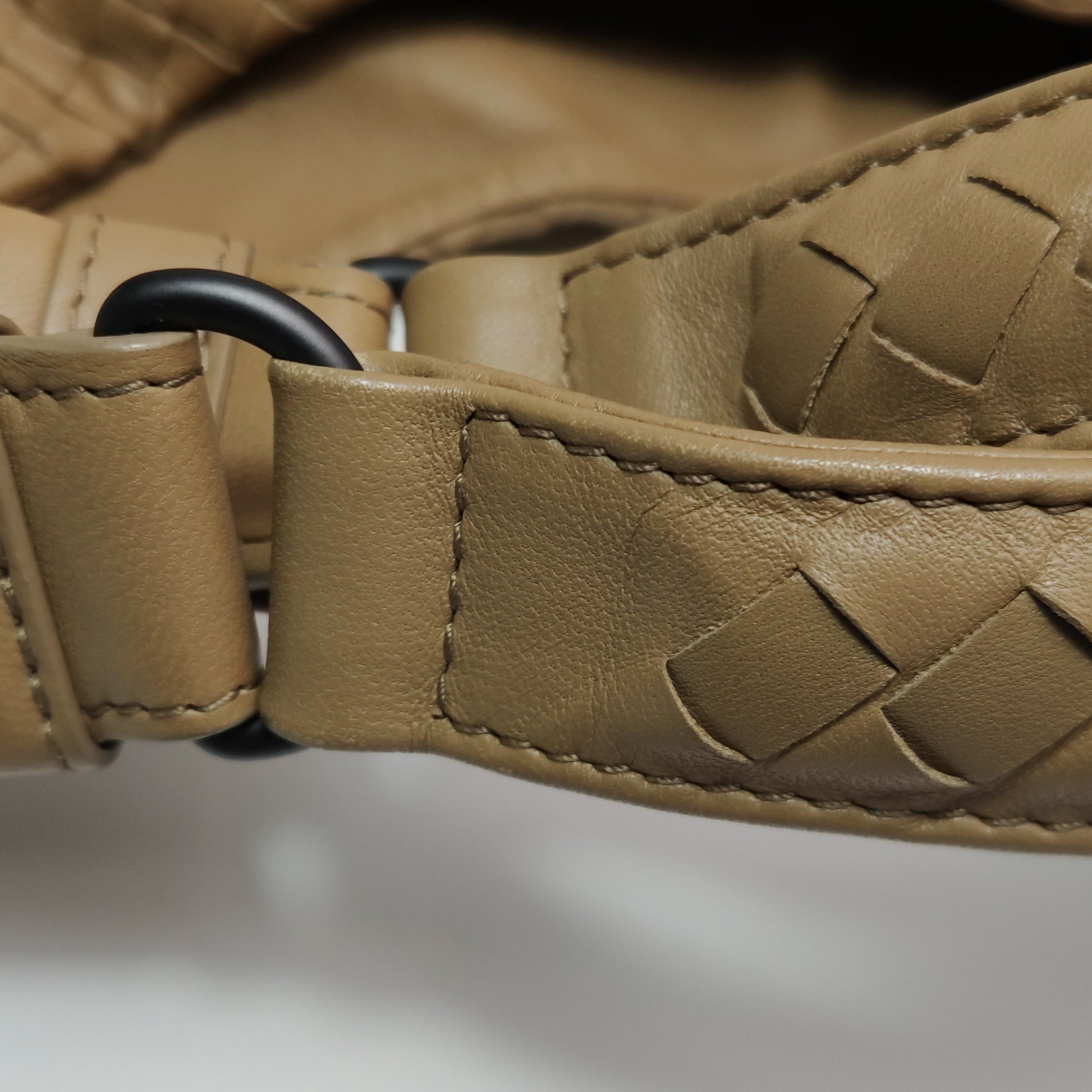 Bottega Veneta Campana Shoulder Bag Beige