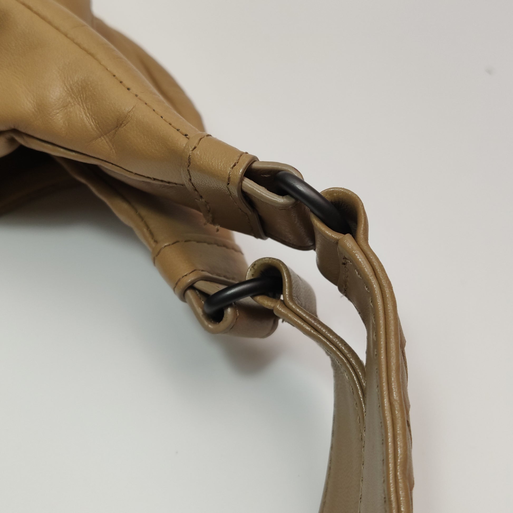 Bottega Veneta Campana Shoulder Bag Beige