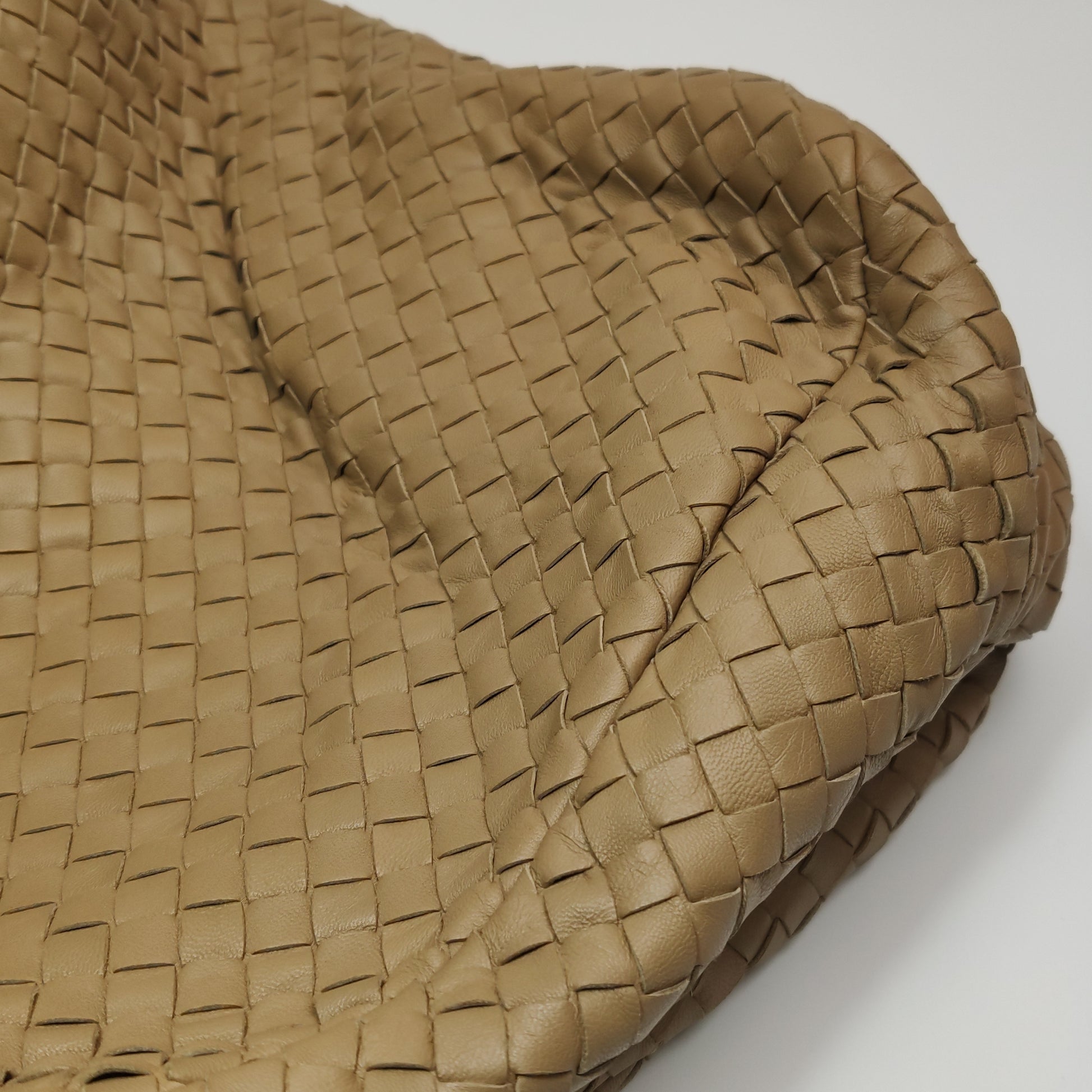 Bottega Veneta Campana Shoulder Bag Beige