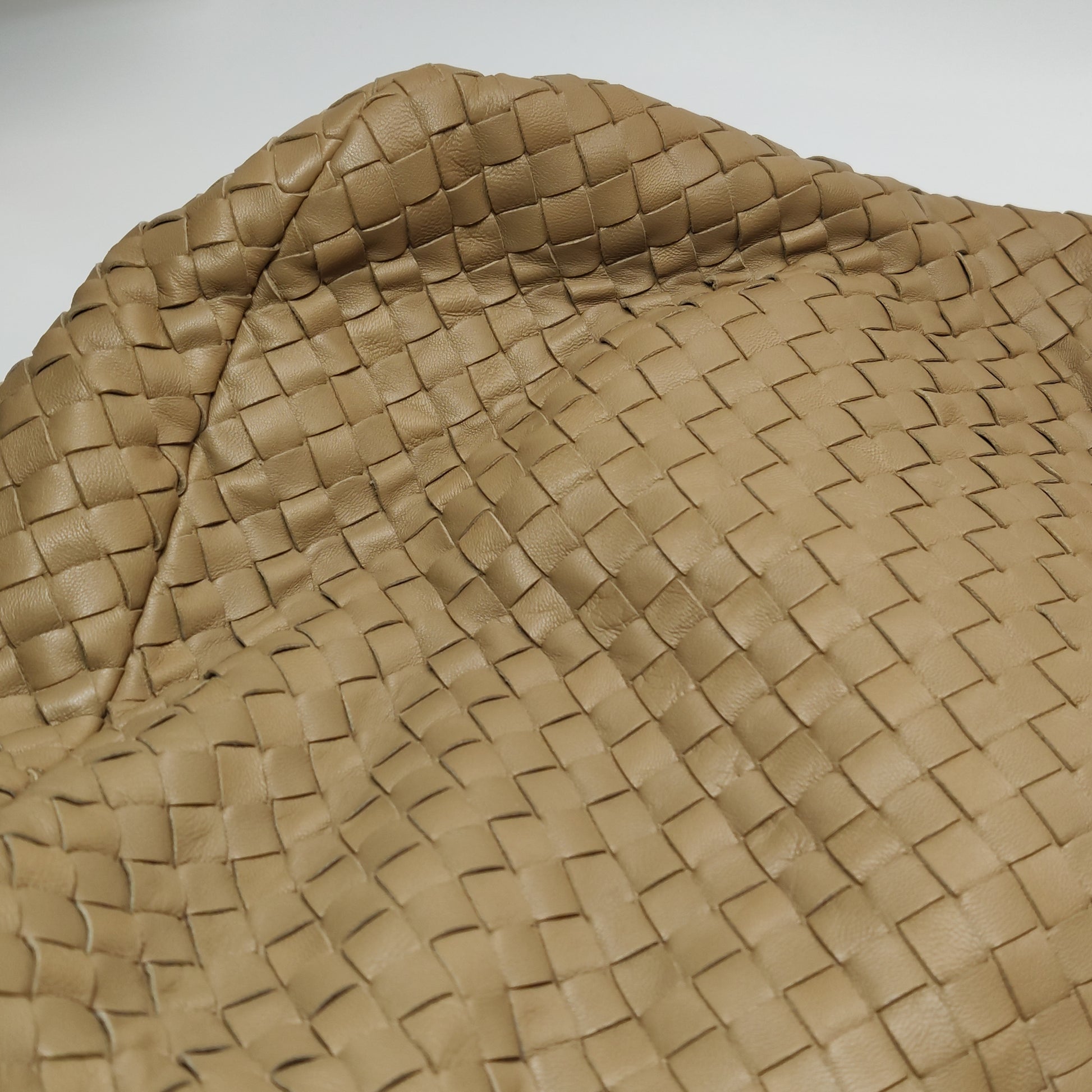 Bottega Veneta Campana Shoulder Bag Beige