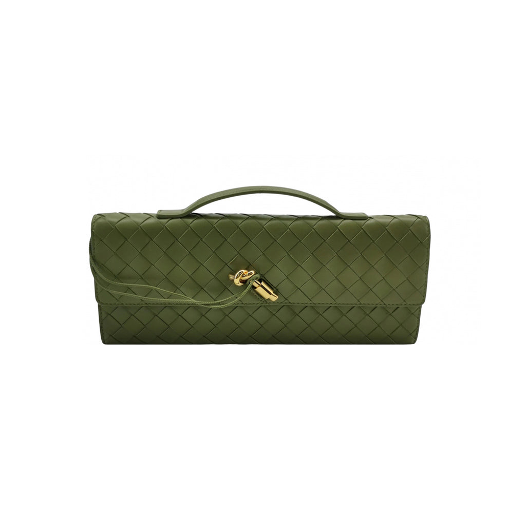 Bottega Veneta Long Andiamo Top Handle Clutch Matcha