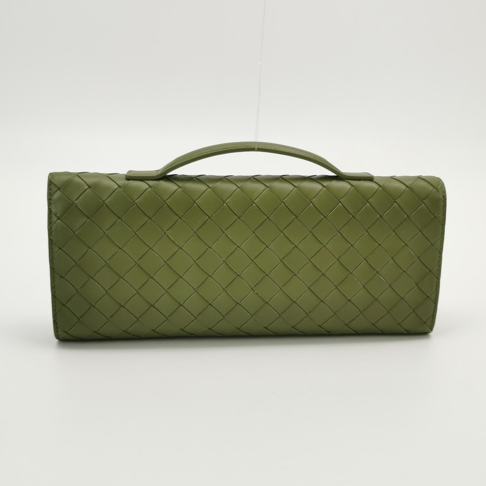 Bottega Veneta Long Andiamo Top Handle Clutch Matcha