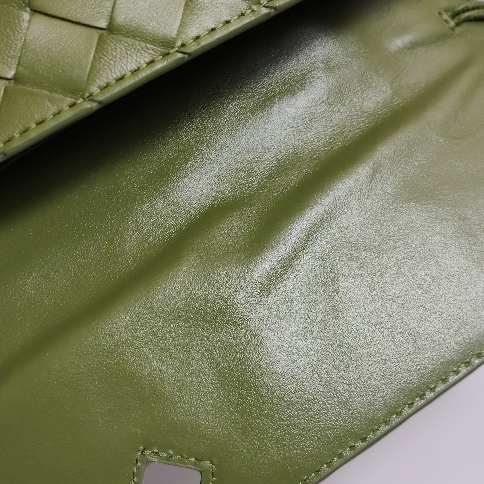 Bottega Veneta Long Andiamo Top Handle Clutch Matcha