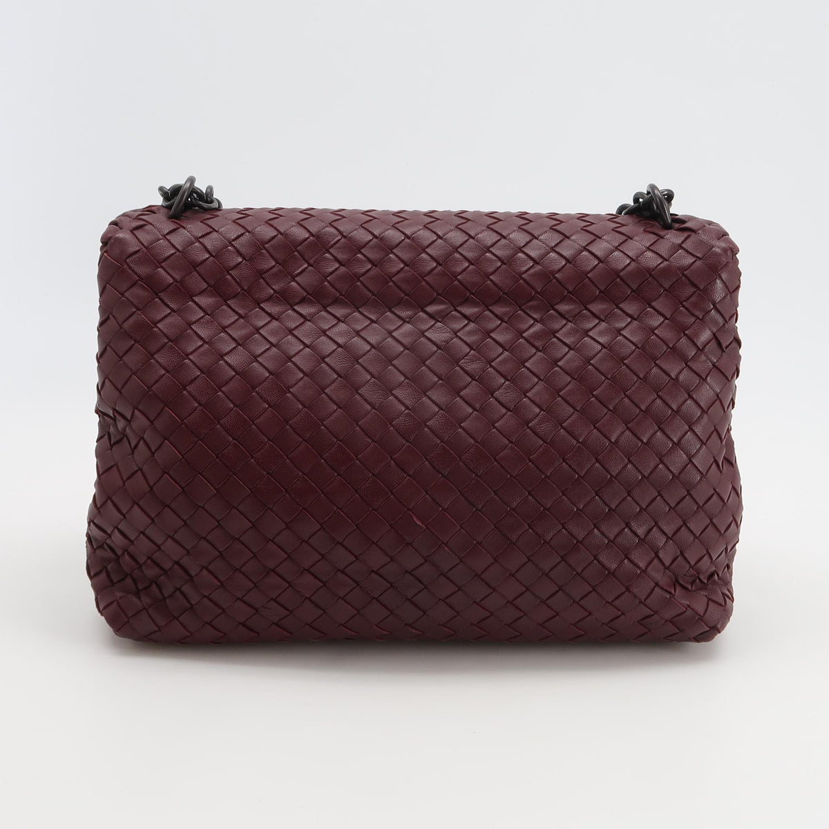 Bottega Veneta Intrecciato Olimpia Shoulder Bag Burgundy