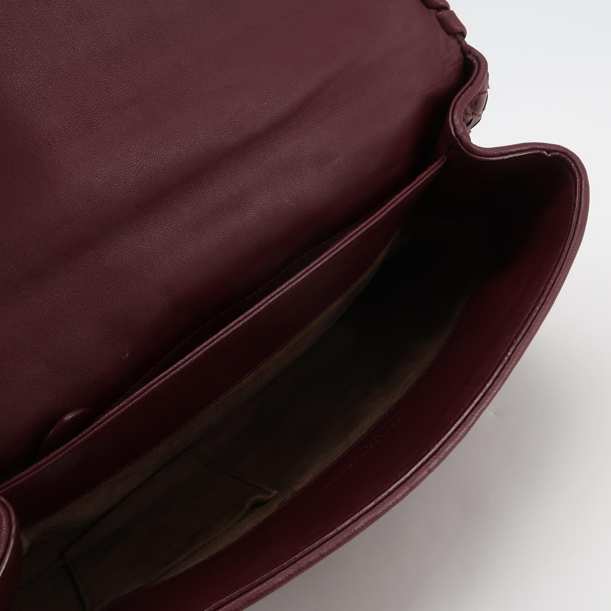Bottega Veneta Intrecciato Olimpia Shoulder Bag Burgundy