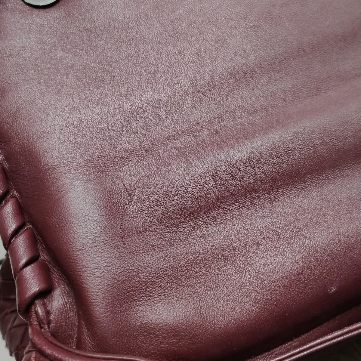 Bottega Veneta Intrecciato Olimpia Shoulder Bag Burgundy