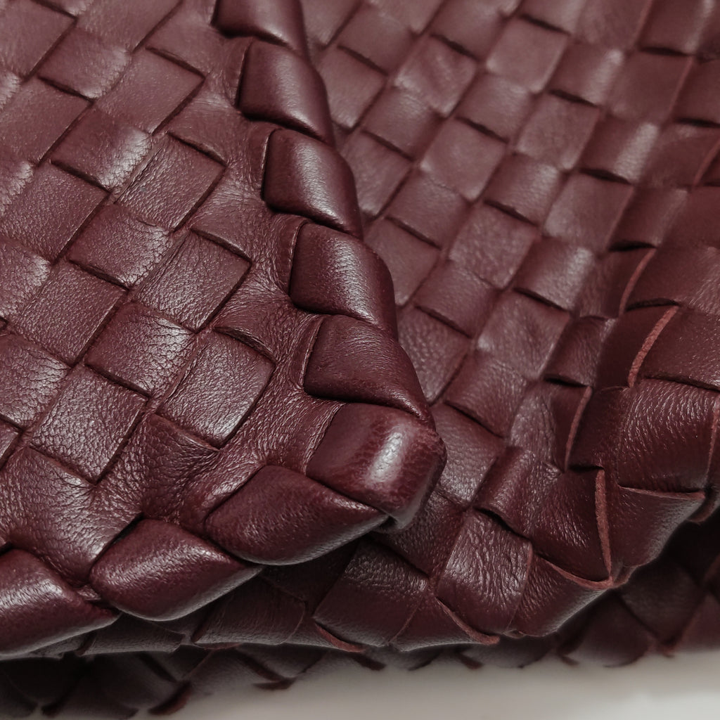 Bottega Veneta Intrecciato Olimpia Shoulder Bag Burgundy