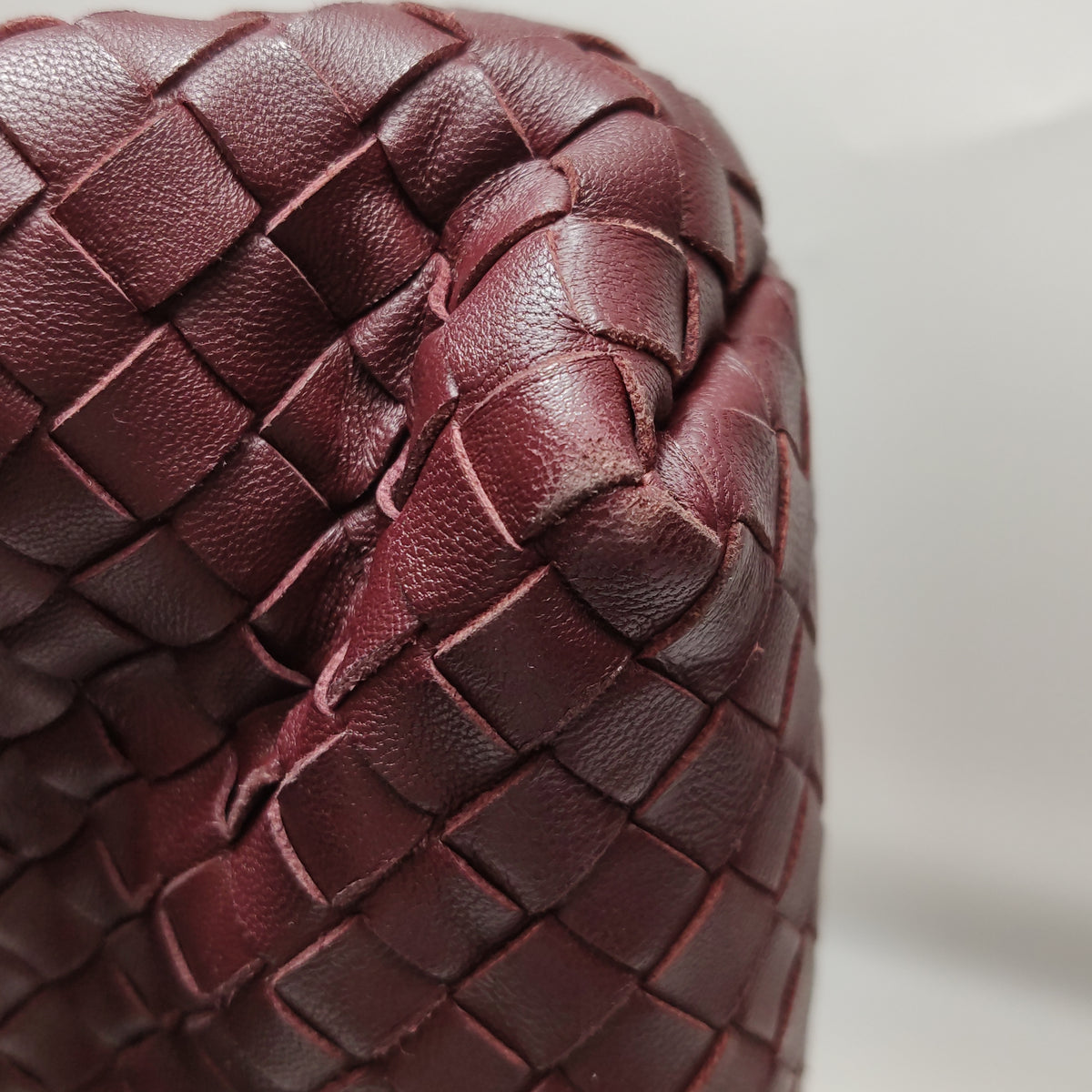 Bottega Veneta Intrecciato Olimpia Shoulder Bag Burgundy