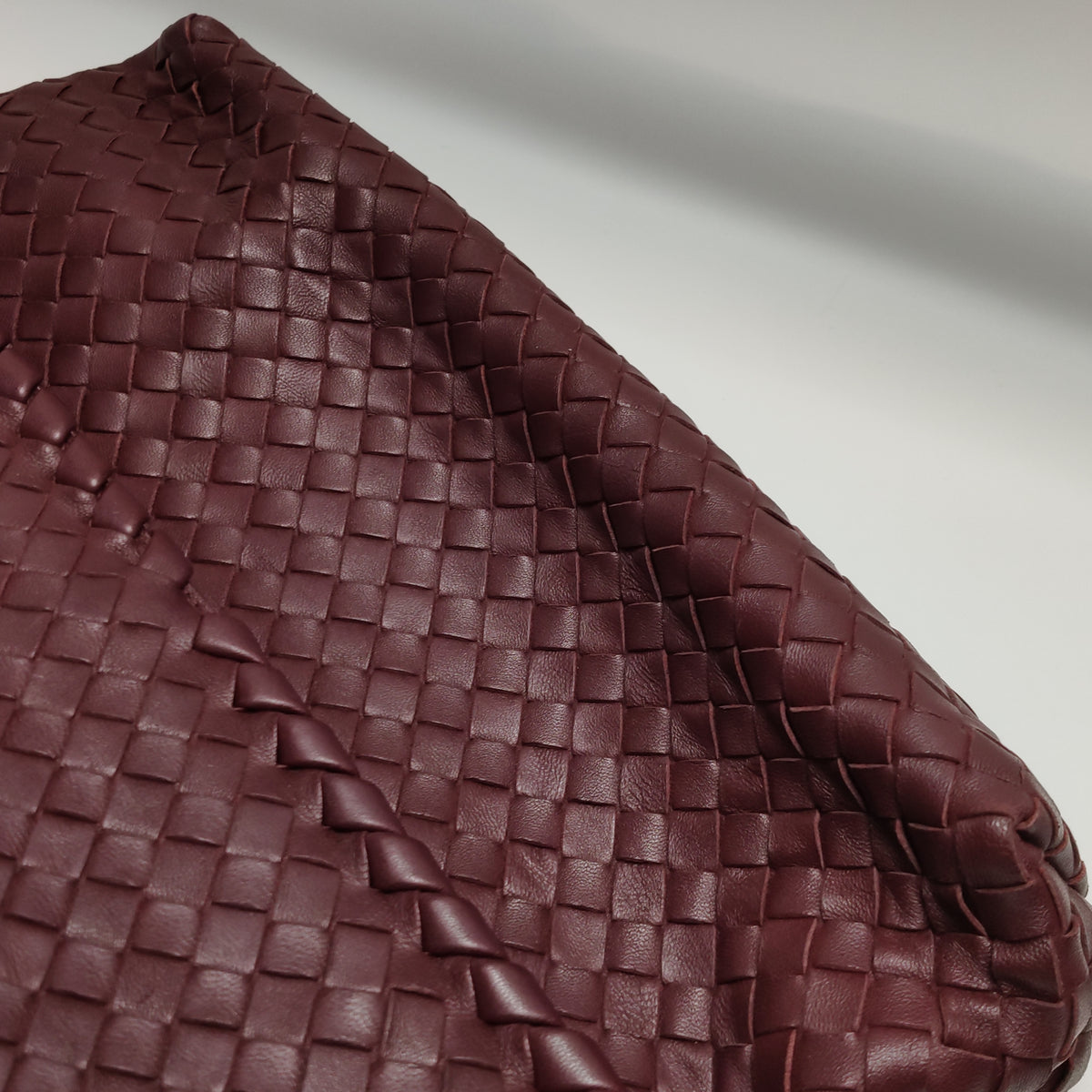 Bottega Veneta Intrecciato Olimpia Shoulder Bag Burgundy