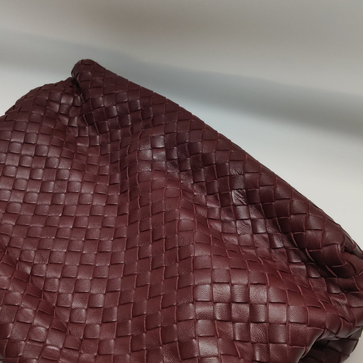 Bottega Veneta Intrecciato Olimpia Shoulder Bag Burgundy