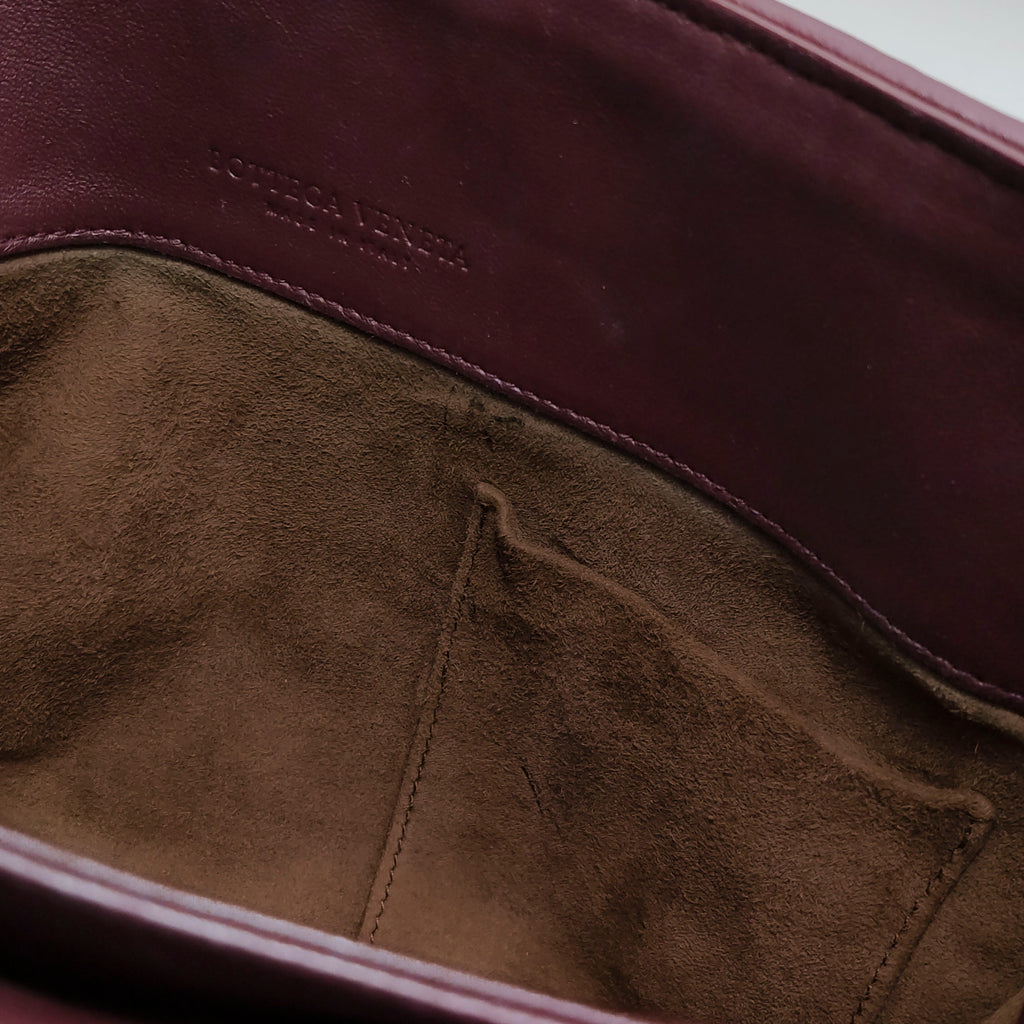 Bottega Veneta Intrecciato Olimpia Shoulder Bag Burgundy