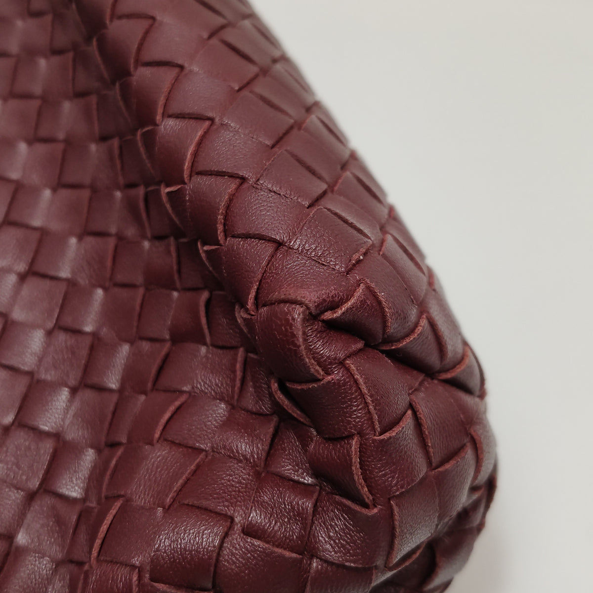 Bottega Veneta Intrecciato Olimpia Shoulder Bag Burgundy