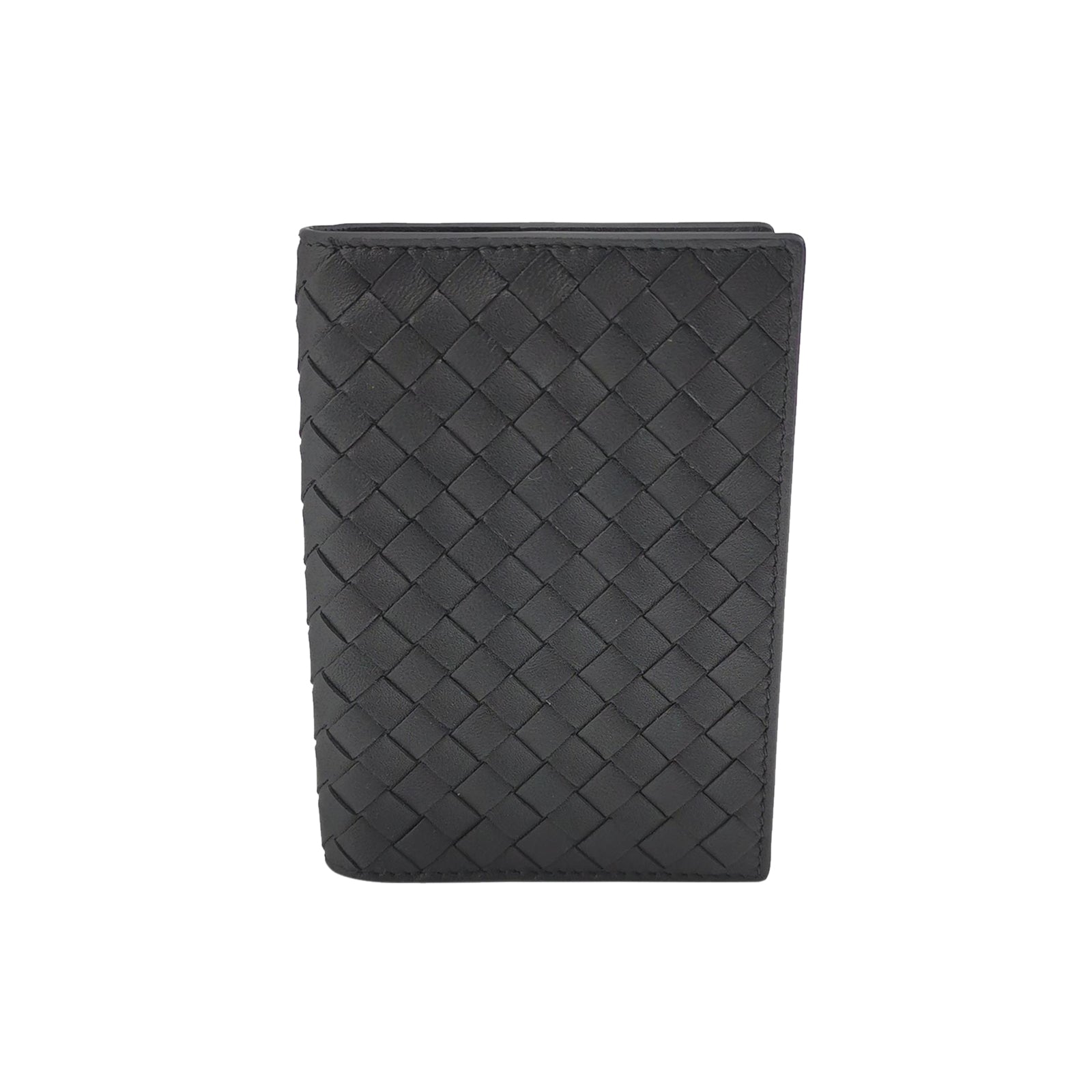 Bottega Veneta Intrecciato Passport Cover Black
