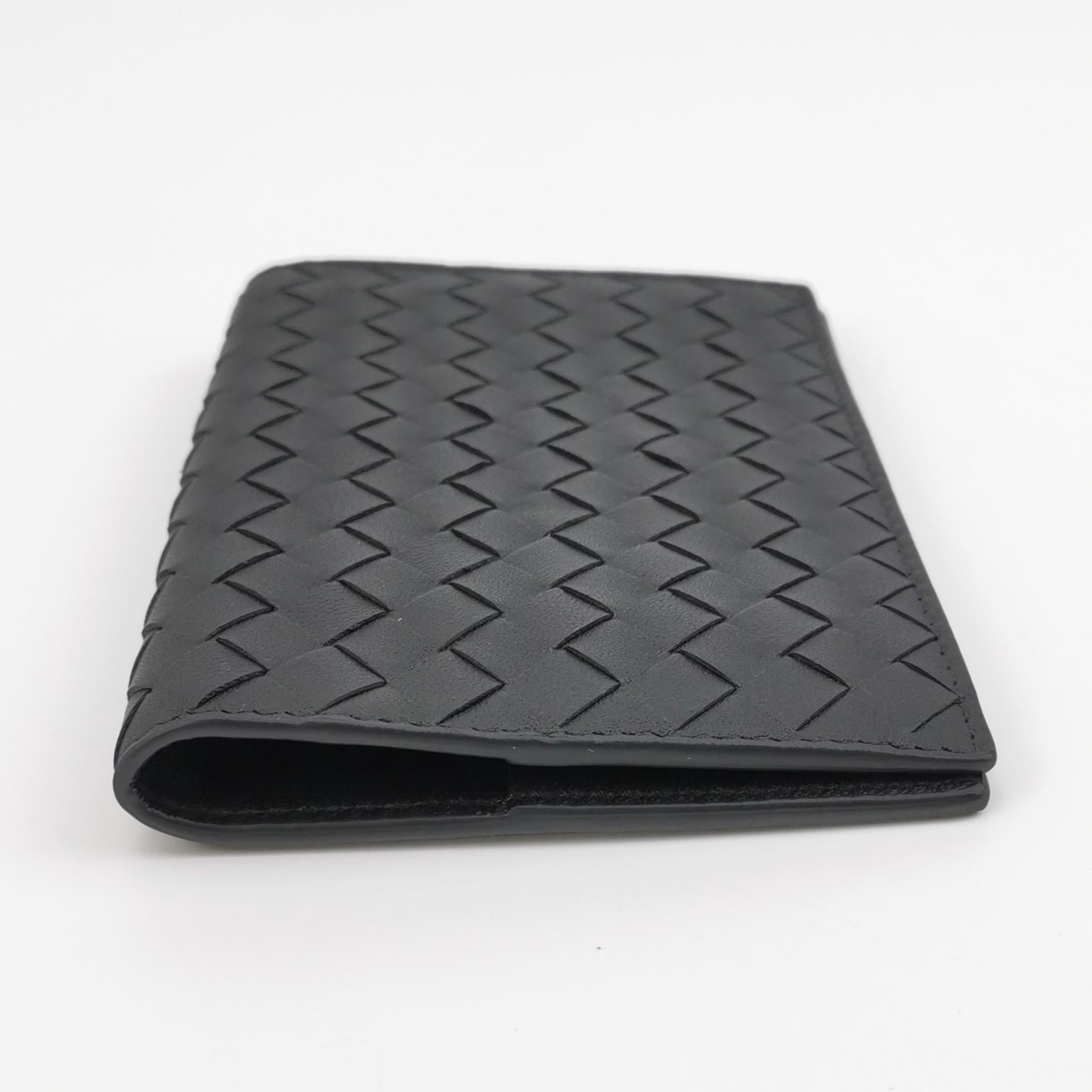 Bottega Veneta Intrecciato Passport Cover Black