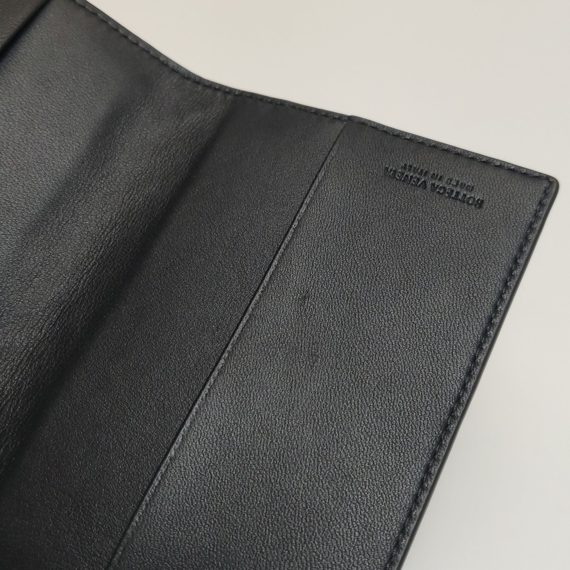 Bottega Veneta Intrecciato Passport Cover Black