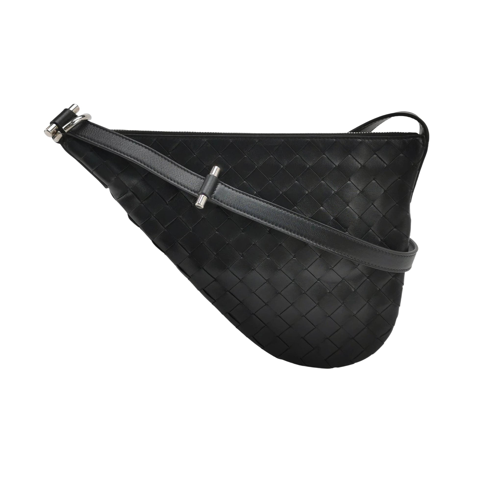 Bottega Veneta Virgule Intrecciato Crossbody Black