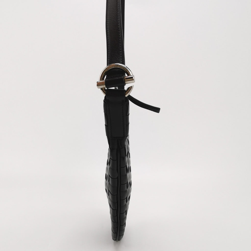 Bottega Veneta Virgule Intrecciato Crossbody Black