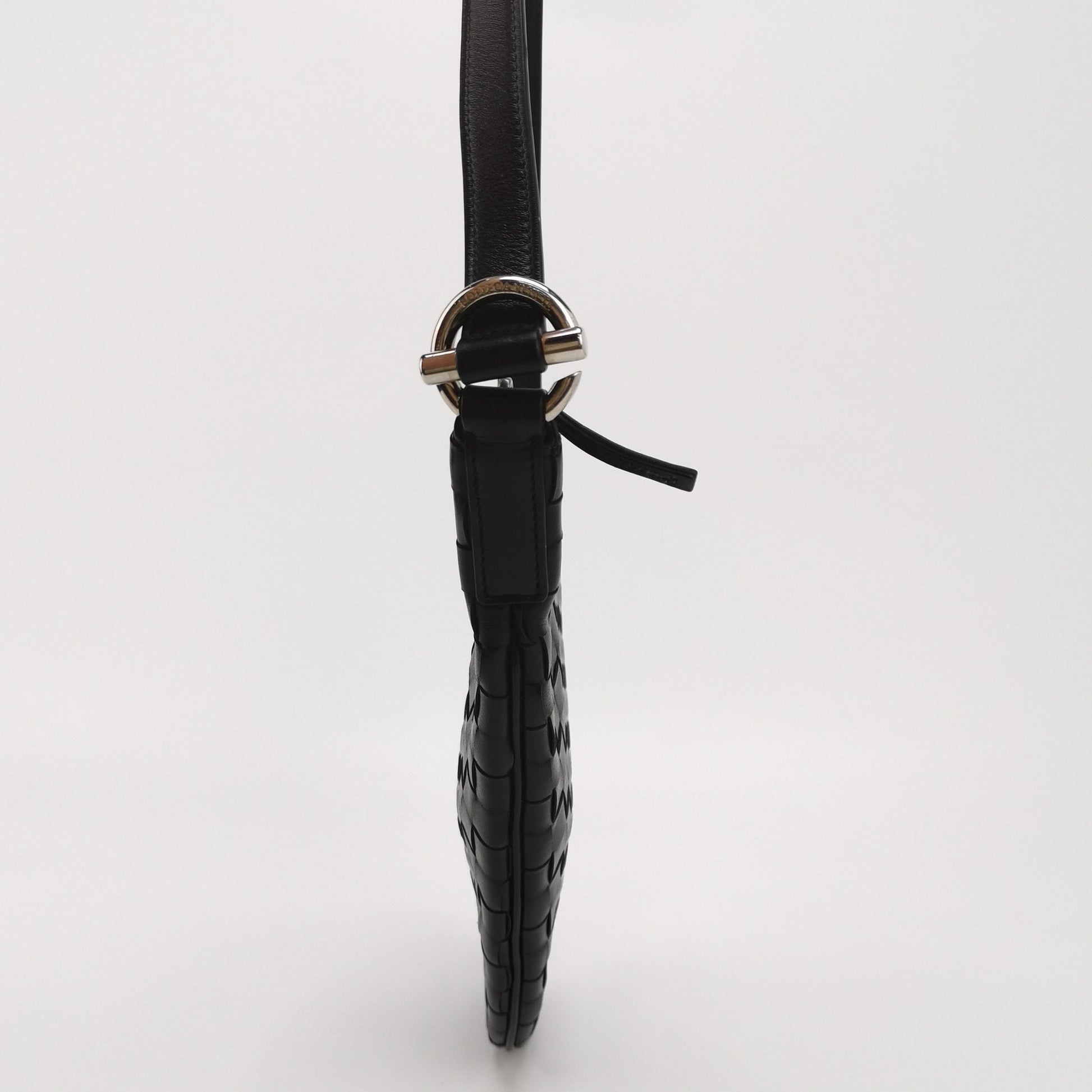 Bottega Veneta Virgule Intrecciato Crossbody Black