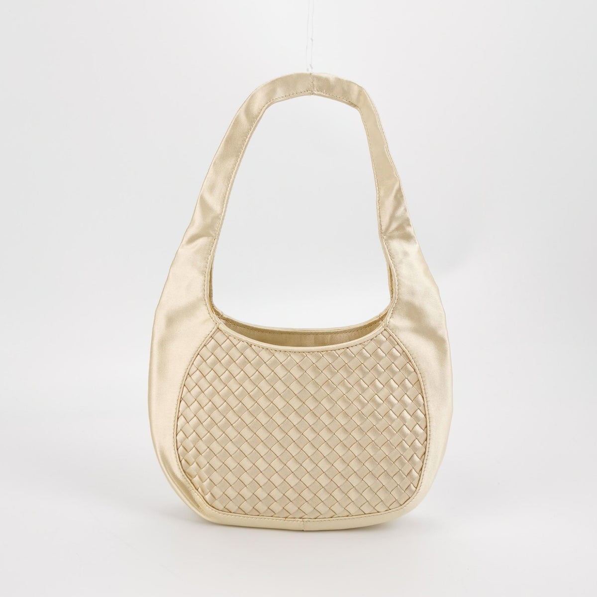 Bottega Veneta Intrecciato Satin Mini Bag Champagne