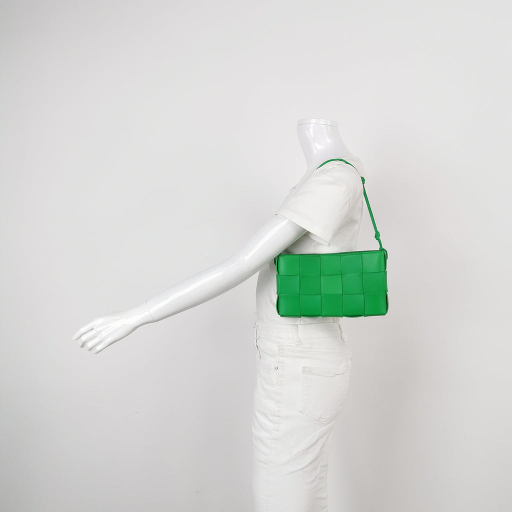 Bottega Veneta Casstte Pouch on Strap Parakeet Green