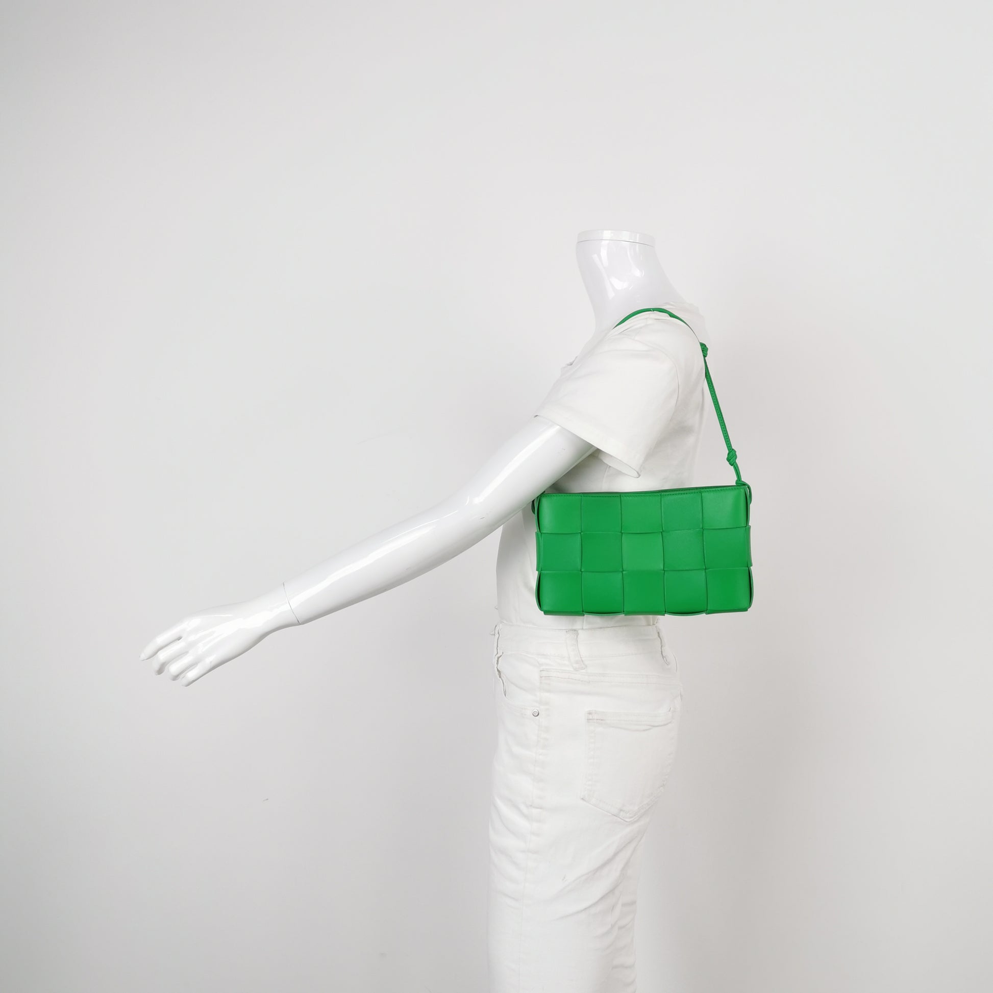 Bottega Veneta Casstte Pouch on Strap Parakeet Green