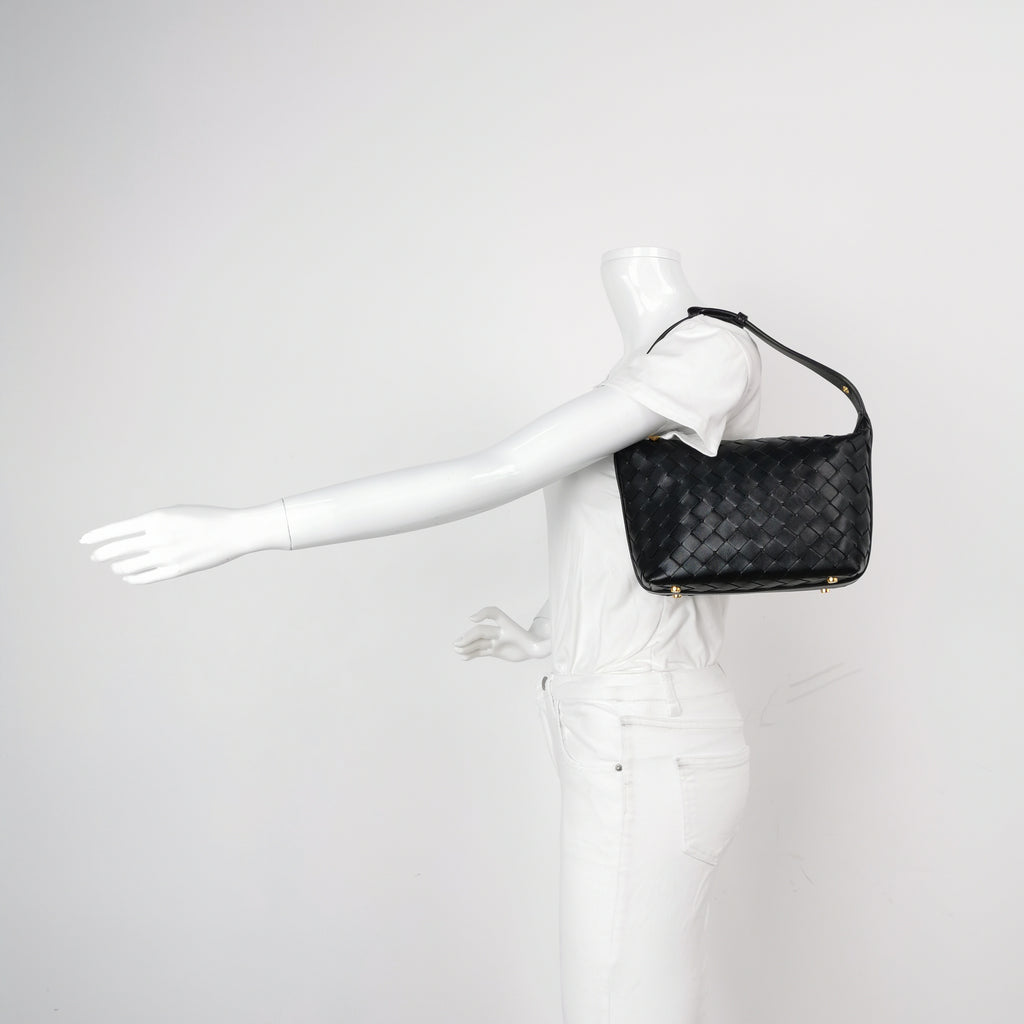 Bottega Intrecciato Wallace Top Handle Black