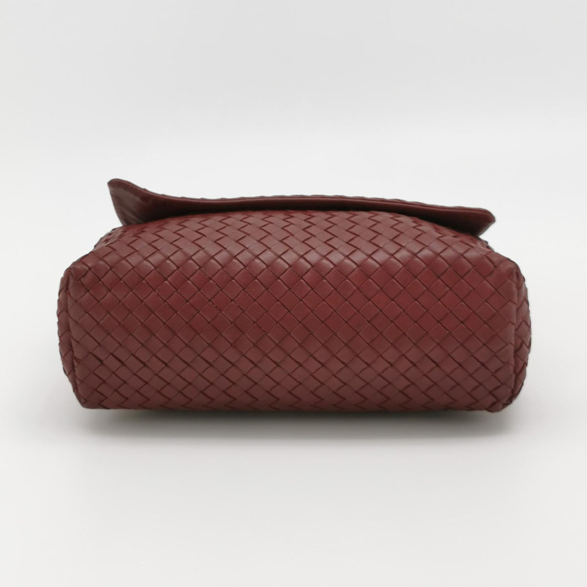 Bottega Veneta Nappa Intrecciato Flap Shoulder Bag Bordeaux
