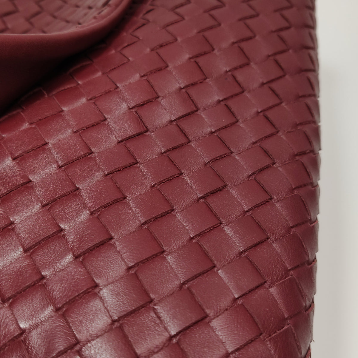 Bottega Veneta Nappa Intrecciato Flap Shoulder Bag Bordeaux