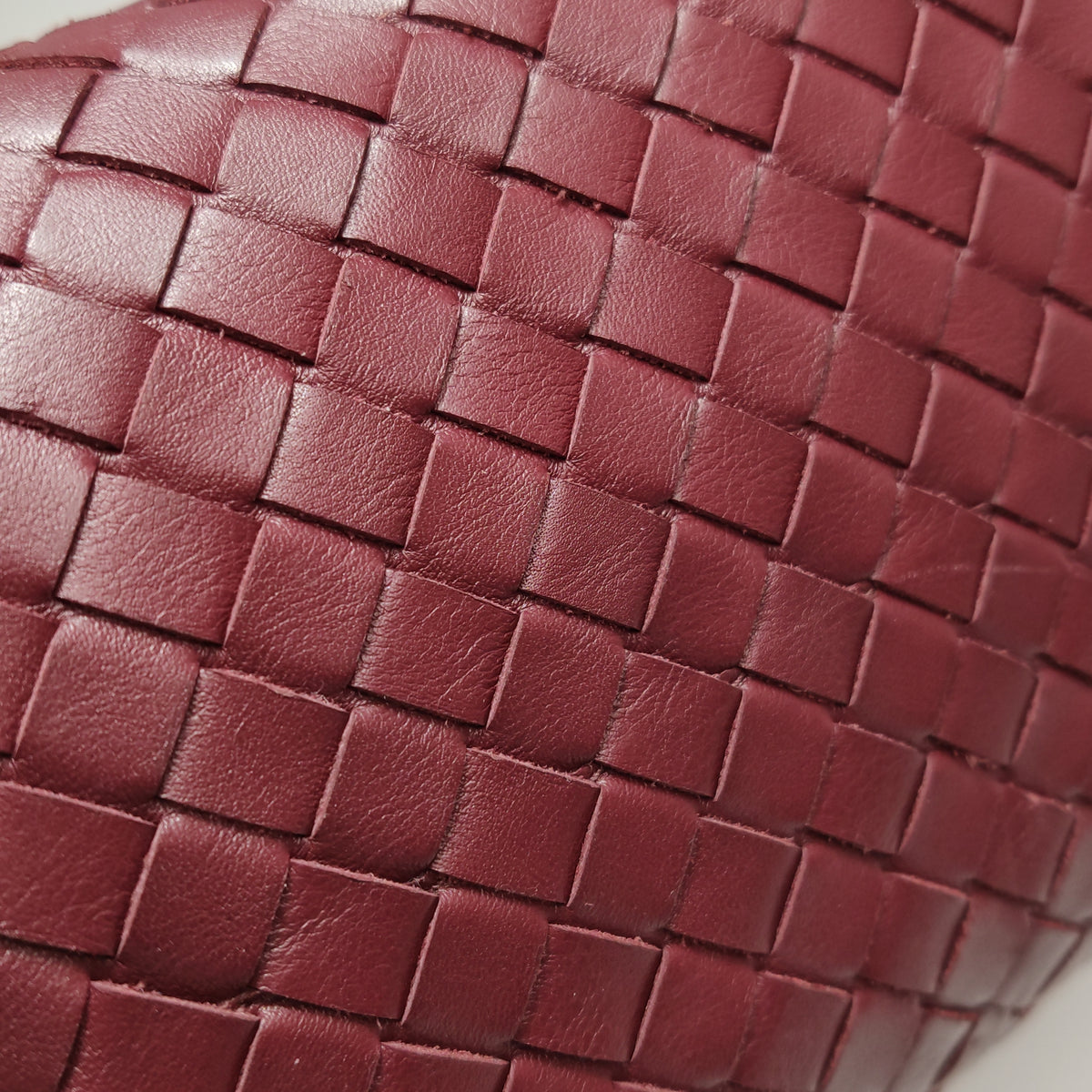 Bottega Veneta Nappa Intrecciato Flap Shoulder Bag Bordeaux