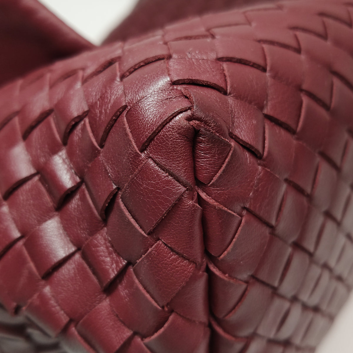 Bottega Veneta Nappa Intrecciato Flap Shoulder Bag Bordeaux