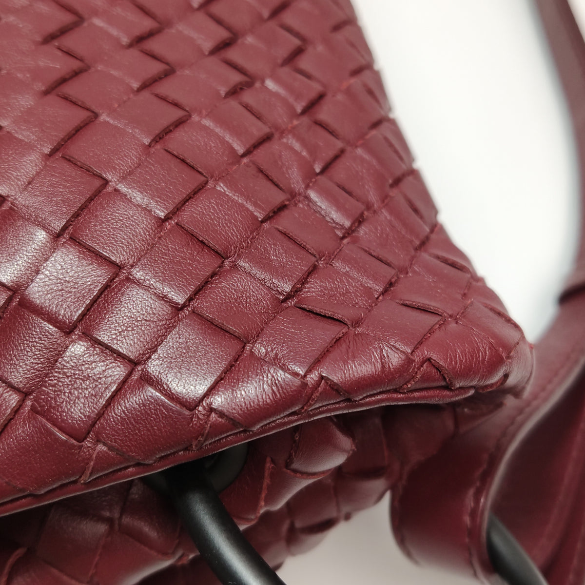 Bottega Veneta Nappa Intrecciato Flap Shoulder Bag Bordeaux