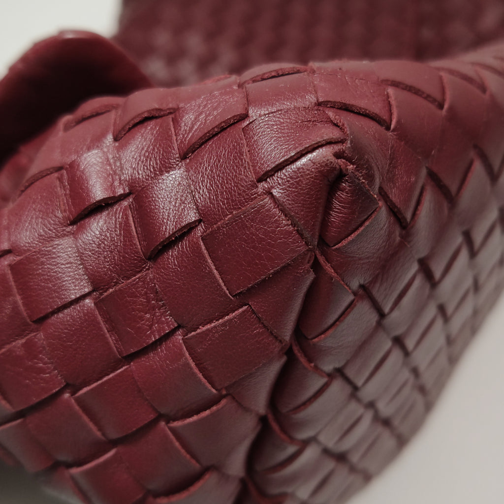 Bottega Veneta Nappa Intrecciato Flap Shoulder Bag Bordeaux