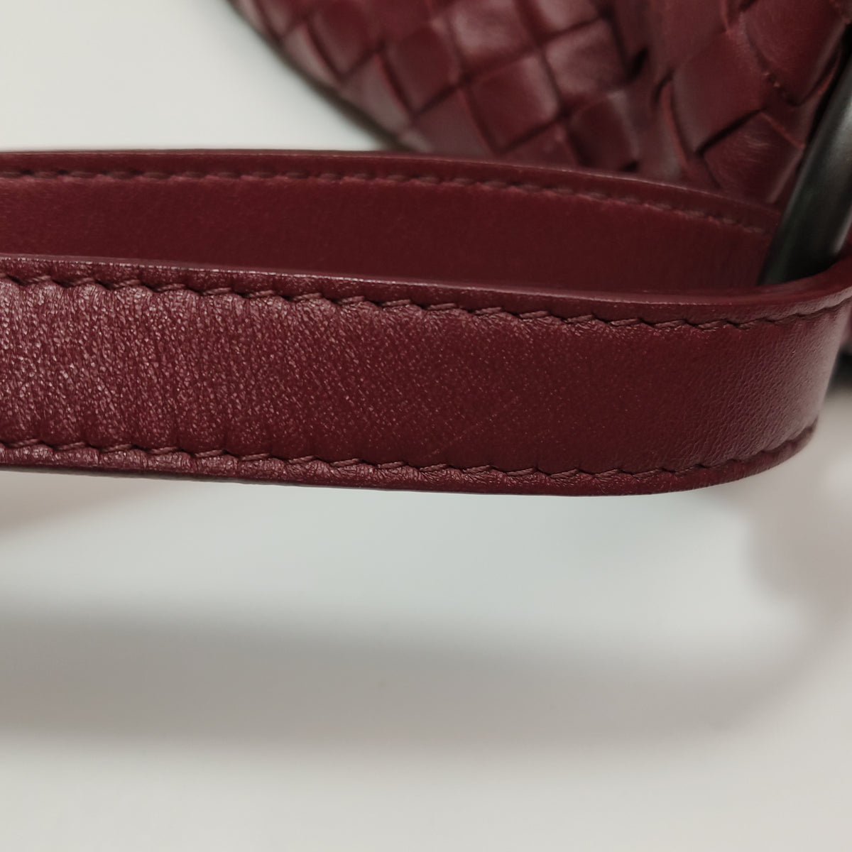 Bottega Veneta Nappa Intrecciato Flap Shoulder Bag Bordeaux