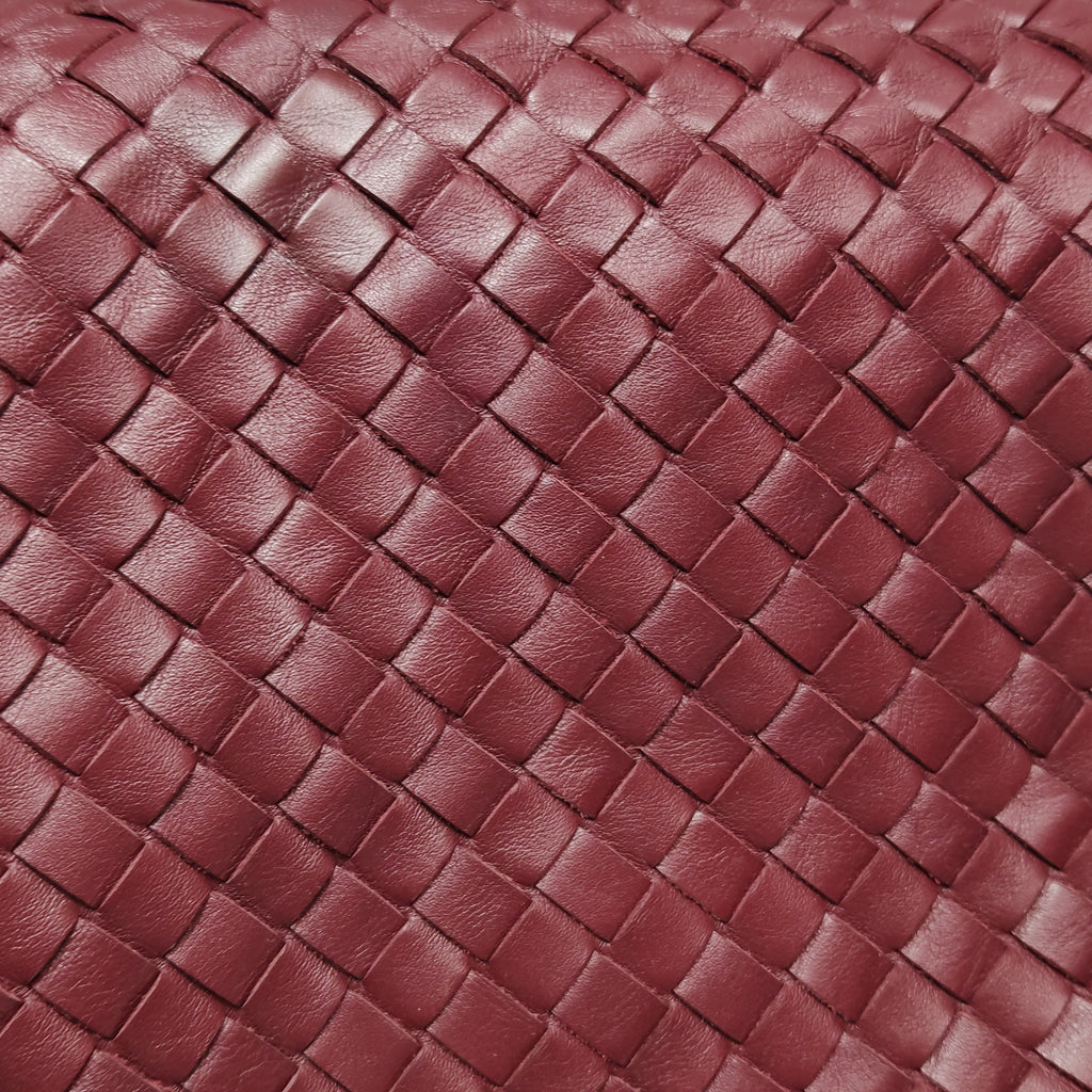 Bottega Veneta Nappa Intrecciato Flap Shoulder Bag Bordeaux