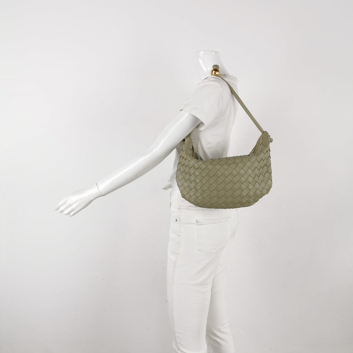 Bottega Veneta Intrecciato Turn Medium Travertine