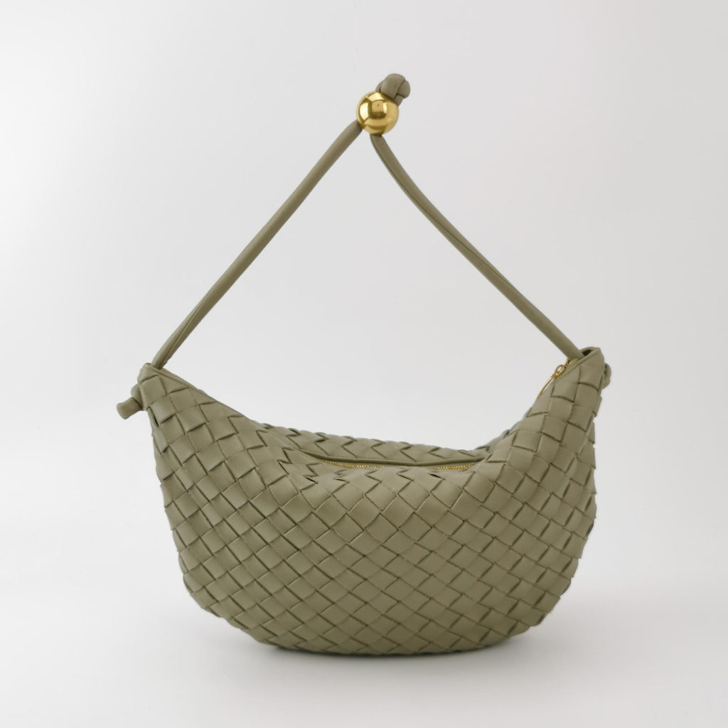 Bottega Veneta Intrecciato Turn Medium Travertine