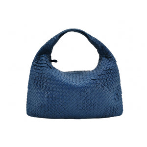 Bottega Veneta Intrecciato Ruffle Hobo Large Blue