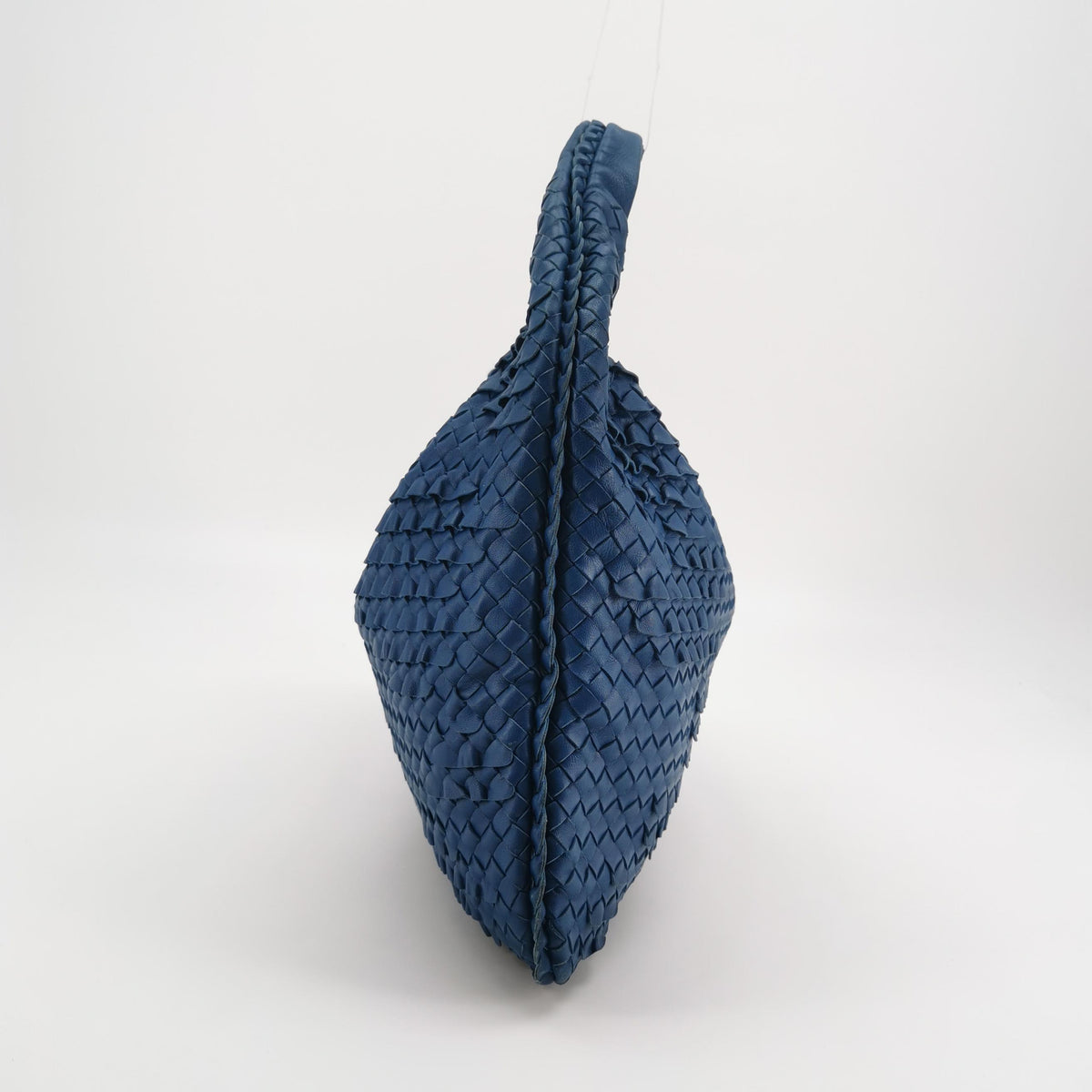 Bottega Veneta Intrecciato Ruffle Hobo Large Blue