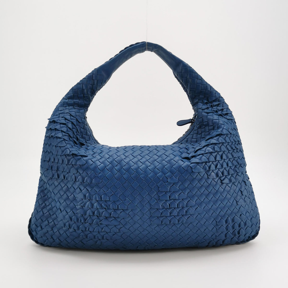 Bottega Veneta Intrecciato Ruffle Hobo Large Blue