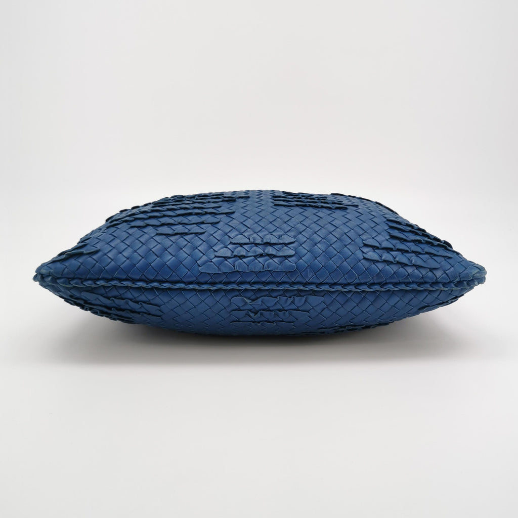 Bottega Veneta Intrecciato Ruffle Hobo Large Blue